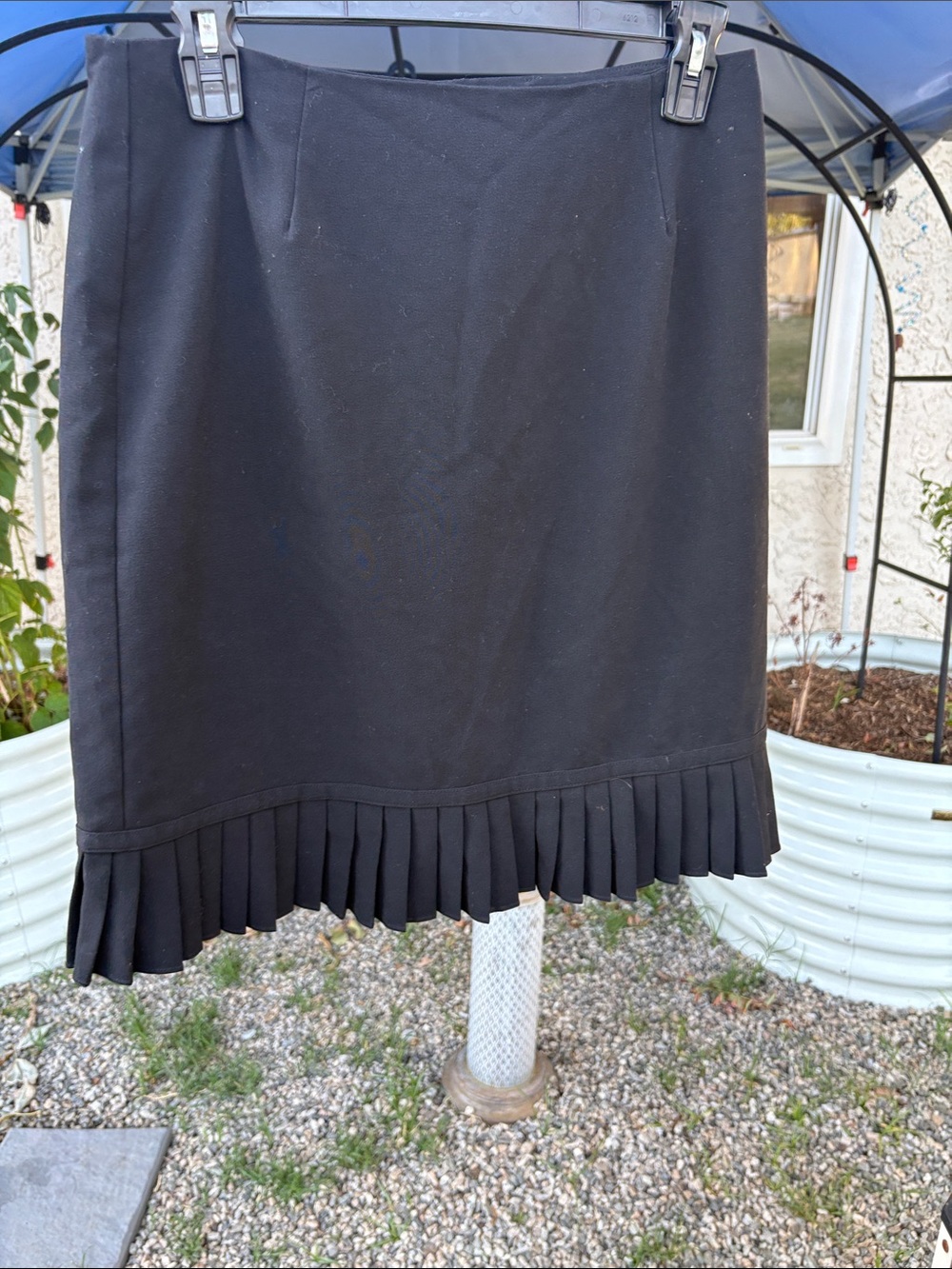 Laura Scott Black Mini Skirt with Pleated Hem
